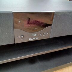 ★リユースのサカイつくば店★TK7304  スピーカー付テレビ台 ブラック H42×D40×W90 クリーニング済みの画像