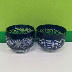 飛鳥切子 伝統工芸 ガラス 青 グラス 酒器 切子 切子グラス ブルー まとめての画像