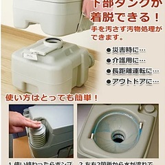 水洗式ポータブルトイレ　便槽大容量20リットルの画像