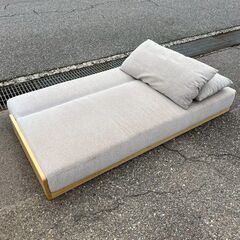 【ジモティ限定特価】 ソファベッド グレー クッション付き A0845Gの画像