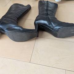 ロングブーツ　レディース　23.cm 　本革　黒の画像