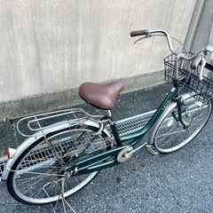 【しっかり整備済み】26インチ変速なしオートLEDライト大型カゴの画像