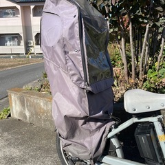 bikke用　リヤチャイルドシート(ブルー グレー) シートクッション付き 純正レインカバー 子乗せ自転車 の画像