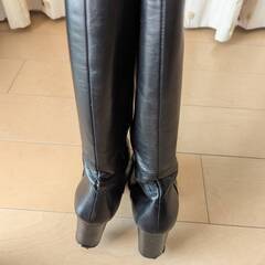 ロングブーツ　MODE KAORI　レディース　23.cm 　本革　黒の画像