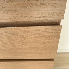 IKEA MALM（マルム）4段チェスト／白ステインオーク材突き板 80×100の画像