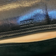 A2511-246 HIROFU ハンド トート バッグ フラップ Hロゴ ブラック レザー 中地スウェード 使用感有りの画像