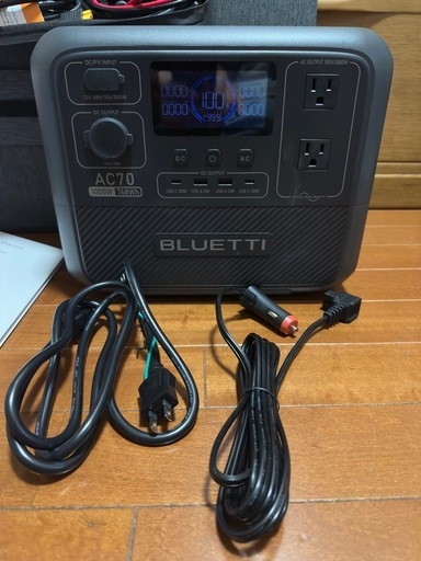 《取引終了》【美品】BLUETTIポータブル電源AC70 (AC1000W、瞬間最大1500W)