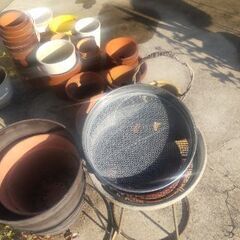 植木鉢　陶器鉢カバー　スタンド　砂ふるい(新品)の画像