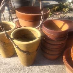 植木鉢　陶器鉢カバー　スタンド　砂ふるい(新品)の画像