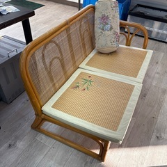 ラタン  2人掛けソファ  籐の画像