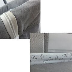 ベビーベッド 添い寝ベッド 新生児～ 蚊帳付き マット付き ゆりかご キャスター付き グレー お昼寝 ☆ 札幌市 北区 屯田 の画像