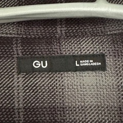 GU メンズ　チェックシャツ　半袖の画像