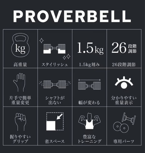 可変式バーベル　PROVERBELL プロバーベル　41.5kg2個セット　