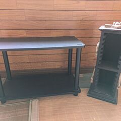黒木製棚2点の画像
