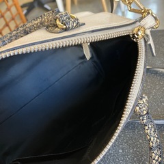 A2511-247 Max Mara 2wayバッグ ショルダー トート パイソン オフホワイト  キズ汚れ有り の画像