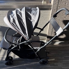 2人乗り ベビーカー　KATOJI 2seater　レインカバー付の画像