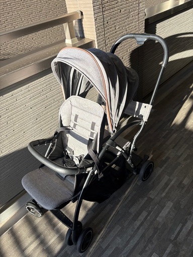 2人乗り ベビーカー　KATOJI 2seater　レインカバー付