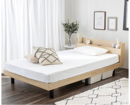 【ベッド＋マットレスセット】ニトリ セミダブルベッドフレーム【期間限定】