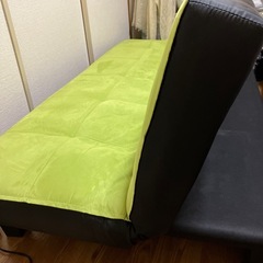 ［取引中］ソファーベッド ライトグリーンの画像