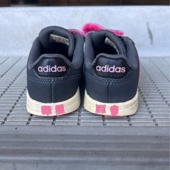 adidasアディダス子供靴スニーカー14.0黒ピンクの画像