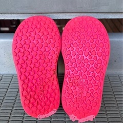 adidasアディダス子供靴スニーカー14.0黒ピンクの画像