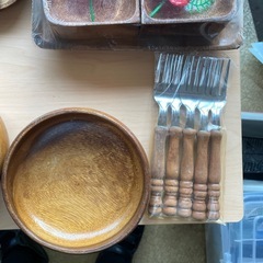 木製食器 皿 お椀 プレート スブーン フォークの画像