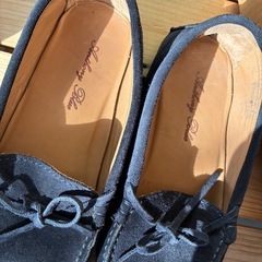 レディース靴/中古品　スウェードモカシンシューズの画像