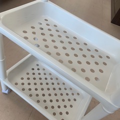 美原店 4段 ウッドトップチェスト キャスター付き　スリムワゴンの画像