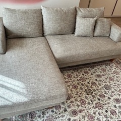 【激安！】LOWYA（ロウヤ）3人掛けカウチソファ ハイバックソファ（幅183cm）の画像