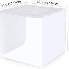 撮影ボックス❣️41×43㎝ ポータブルフォトスタジオ 調光機能 LEDライト付の画像