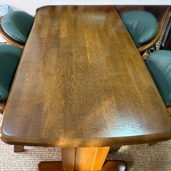 【無料】EAST WOOD イーストウッドダイニングテーブルセット 4人用 5点セット 食卓テーブル 回転チェア4脚 木製 の画像