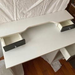 収納付きデスク(白)の画像