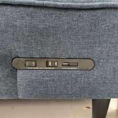 🛋️YAMAZEN ソファ✨USB＆コンセント付き💡オットマンセット／ブルーグレー🎶の画像