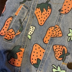 
130cm 苺柄 デニム　ジャケット の画像