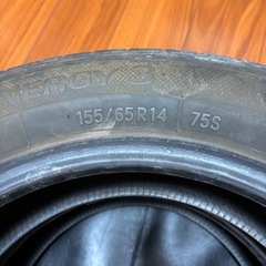 中古タイヤ‼️155-65-14‼️2本セット‼️の画像