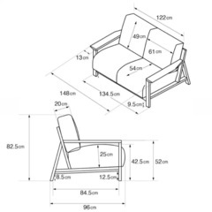 【値下げ相談可】無印良品 MUJI オーク材 フェザー 2シーターソファーの画像
