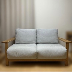 【値下げ相談可】無印良品 MUJI オーク材 フェザー 2シーターソファーの画像