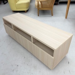 【超美品‼️】定価26,180円♪ヤマダ電機 130cm幅ローボード テレビ台 リビング収納家具 木目調ホワイト系♪の画像