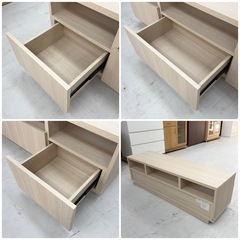 【超美品‼️】定価26,180円♪ヤマダ電機 130cm幅ローボード テレビ台 リビング収納家具 木目調ホワイト系♪の画像