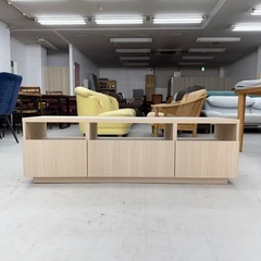 【超美品‼️】定価26,180円♪ヤマダ電機 130cm幅ローボード テレビ台 リビング収納家具 木目調ホワイト系♪の画像