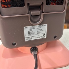 小型 セラミックヒーター ピンク×ブラウンの画像