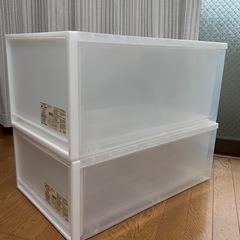 muji 無印良品　ポリプロピレン衣装ケース・引出式・深/大  2個セットの画像