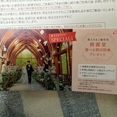 アイケイケイ　株主優待　披露宴選べる割引特典　レストラン優待券　幸せの紹介券の画像