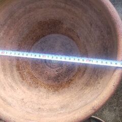 ガーデニング　素焼植木鉢9個と鉄製スタンドの画像