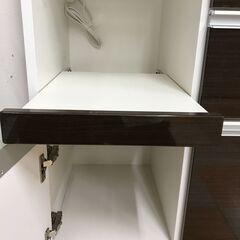 ＼家具＊家電のお店／【ｼﾞｬﾝｸﾞﾙｼﾞｬﾝｸﾞﾙ石川金沢店】キッチンボード ホワイト/ブラウン   W(幅)140×D(奥行き)42×H(高さ)206cmの画像