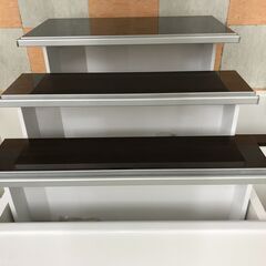 ＼家具＊家電のお店／【ｼﾞｬﾝｸﾞﾙｼﾞｬﾝｸﾞﾙ石川金沢店】キッチンボード ホワイト/ブラウン   W(幅)140×D(奥行き)42×H(高さ)206cmの画像