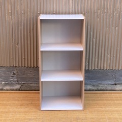 3段カラーボックス　ホワイト/ナチュラルの画像