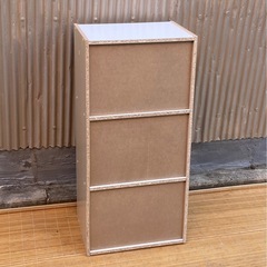 3段カラーボックス　ホワイト/ナチュラルの画像