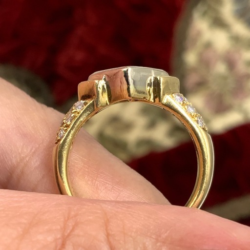 K18 デザイン　ダイヤリング　7.3g 約13号　0.8ct