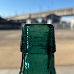 【Re・いみず】ブルーグラスデミジョンボトル　花瓶の画像